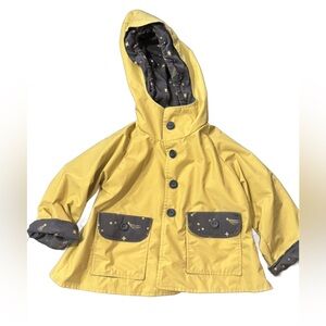 Yellow Kids Hooded Jacket with fleece stars